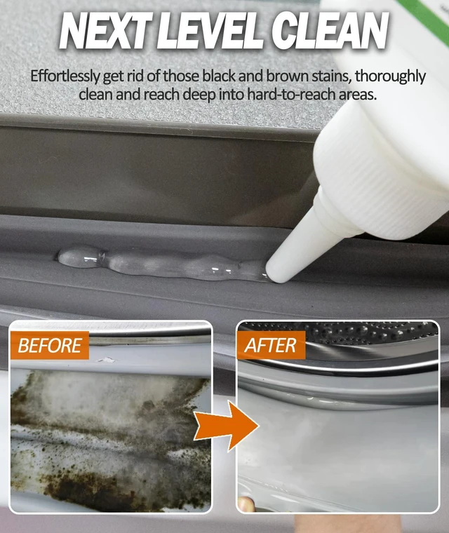 Alt view image 4 of 6 - GleamGlee Home Remover Gel, Powerful Heavy Duty Cleaning Solution for Washing Machine Gasket, Refrigerator Strips, Bathroom Grout, Tiles, Sink, Shower - 5 Fl.Oz