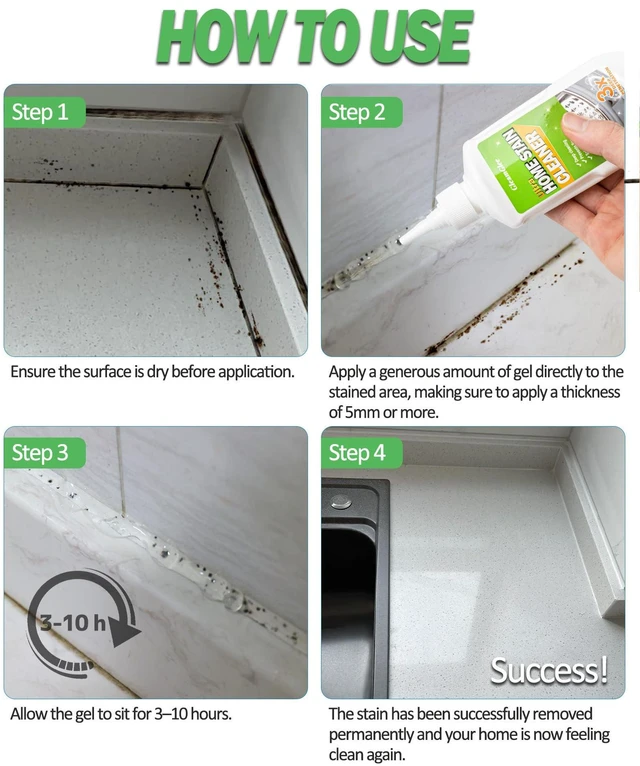 Alt view image 2 of 6 - GleamGlee Home Remover Gel, Powerful Heavy Duty Cleaning Solution for Washing Machine Gasket, Refrigerator Strips, Bathroom Grout, Tiles, Sink, Shower - 5 Fl.Oz