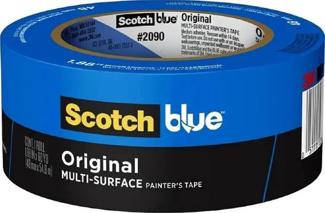 Main image of ScotchBlue Original Multi-Surface Painters Tape, 1 Roll, 2 Inch Wide (1.88 in. x 60 Yds), Blue Paint Tape, Protects Surfaces & Removes Easily, Masking Tape for Indoor and