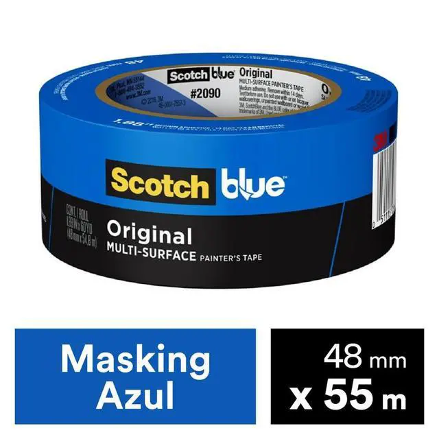 Alt view image 3 of 4 - ScotchBlue Original Multi-Surface Painters Tape, 1 Roll, 2 Inch Wide (1.88 in. x 60 Yds), Blue Paint Tape, Protects Surfaces & Removes Easily, Masking Tape for Indoor and