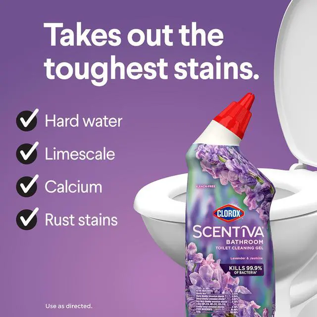 Alt view image 5 of 5 - Clorox Scentiva Bathroom Toilet Cleaning Gel, Lavender and Jasmine, 24 Fluid Ounces, Pack of 2
