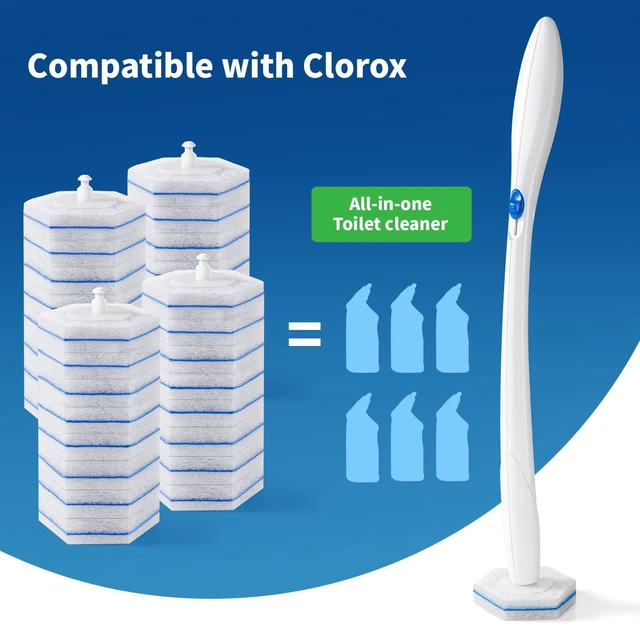 Alt view image 6 of 6 - Disposable Toilet Brush Head Refills (20 Count) Compatible with Clorox Toilet Wand, Wand Not Included