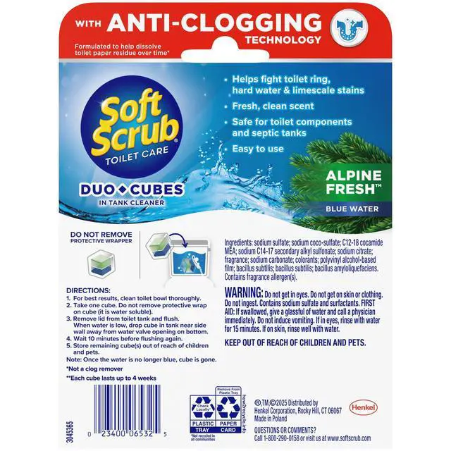 Alt view image 4 of 7 - Soft Scrub Duo-Cubes In-Tank Toilet Cleaner, Alpine Fresh, 4Count