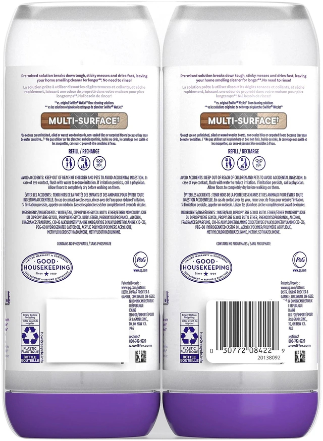 Alt view image 4 of 6 - Swiffer PowerMop Liquid Floor Cleaner Refills, Fresh Scent, 2 Count Mopping Fluid Replacement Bottle, Solution for Power Mop, Spray Mops Cleaning Juice, No Bucket Needed