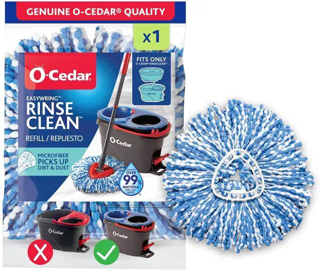 Main image of O-Cedar EasyWring RinseClean Spin Mop Microfiber Refill 1-Pack Blue