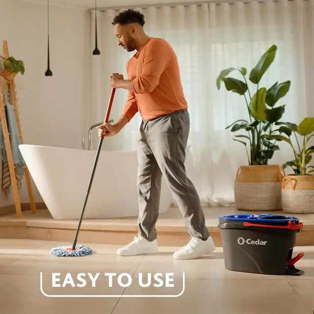 Alt view image 5 of 5 - O-Cedar EasyWring RinseClean Spin Mop Microfiber Refill 1-Pack Blue