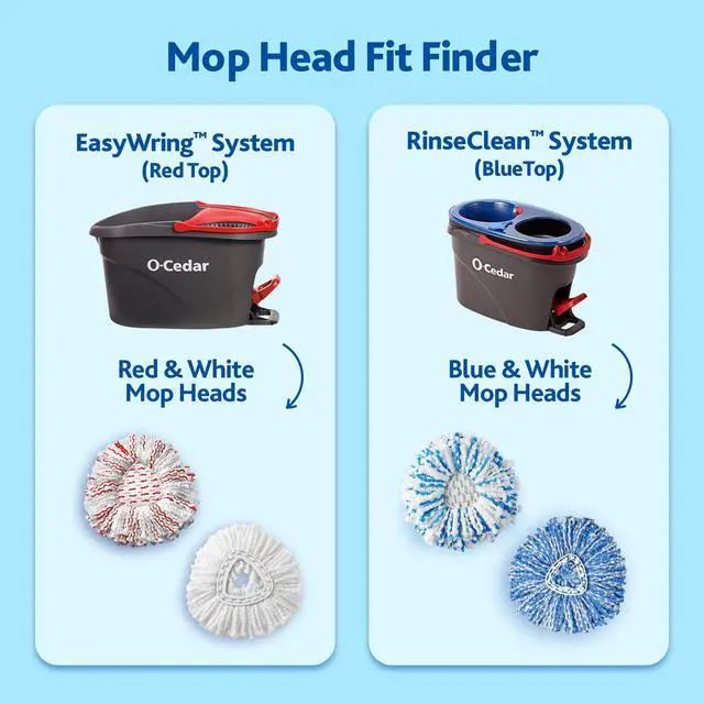 Alt view image 2 of 5 - O-Cedar EasyWring RinseClean Spin Mop Microfiber Refill 1-Pack Blue