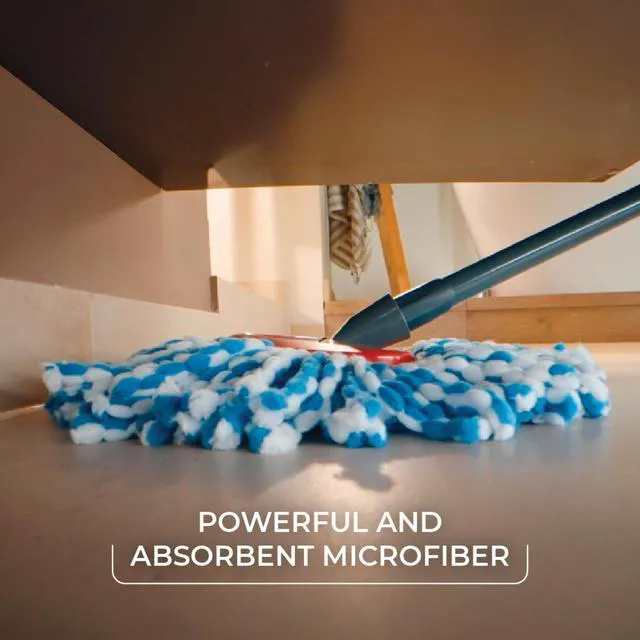 Alt view image 4 of 5 - O-Cedar EasyWring RinseClean Spin Mop Microfiber Refill 1-Pack Blue