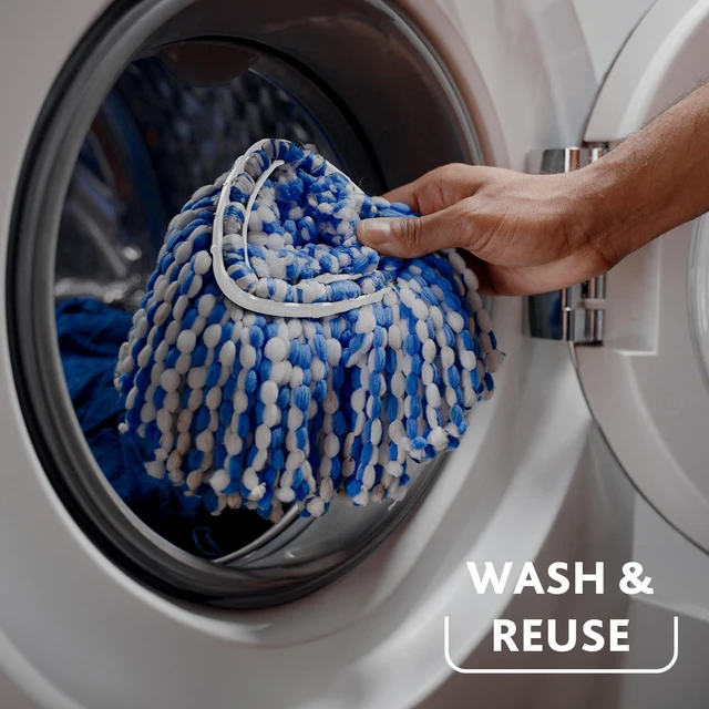 Alt view image 3 of 5 - O-Cedar EasyWring RinseClean Spin Mop Microfiber Refill 1-Pack Blue