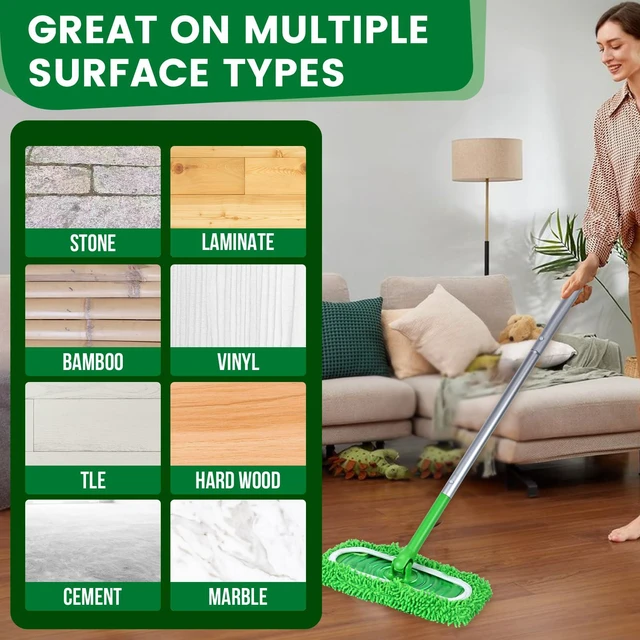 Alt view image 6 of 6 - 6Pcs Reusable Microfiber Mop Pads Compatible with Sweeper Mop, Replacement Wet Mopping Pad Refills and Washable Dry Sweeping Cloths for Surface and Hardwood Floor Cleanin