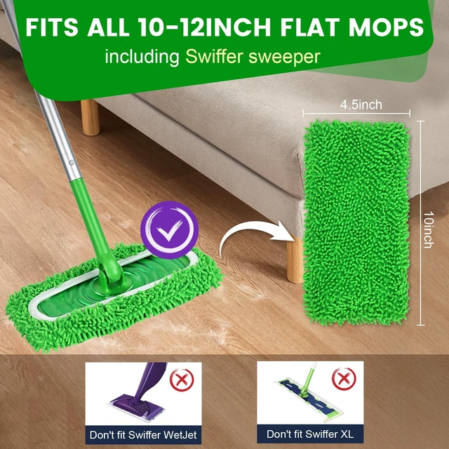 Alt view image 4 of 6 - 6Pcs Reusable Microfiber Mop Pads Compatible with Sweeper Mop, Replacement Wet Mopping Pad Refills and Washable Dry Sweeping Cloths for Surface and Hardwood Floor Cleanin