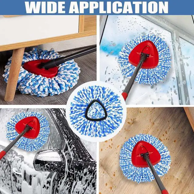 Alt view image 3 of 6 - 3-Pack Spin Mop Replacement Head for O-Ceda RinseClean Spin Mop Refill 2-Tank System, Microfiber Deep Cleaning, Machine Washable, Easy to Replace