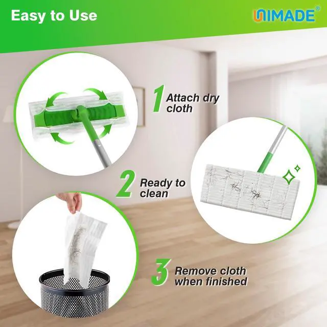 Alt view image 6 of 7 - UNIMADE Dry Sweeping Cloths Mop Refills, 52 Count