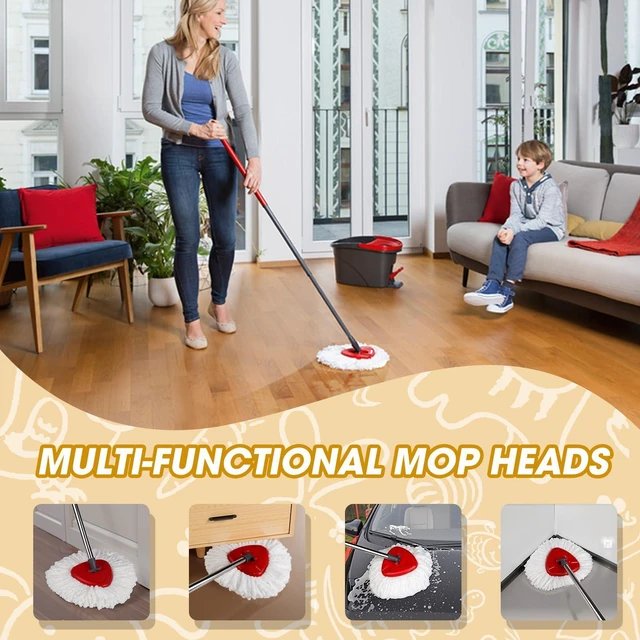 Alt view image 2 of 7 - 100% Microfiber Mop Head, 3 Pack Spin Mop Replacement Heads, Deep Cleaning