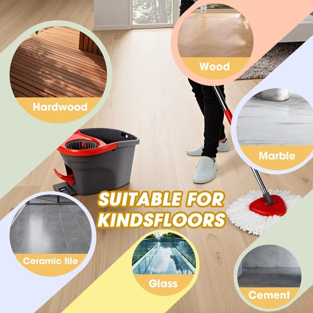 Alt view image 5 of 7 - 100% Microfiber Mop Head, 3 Pack Spin Mop Replacement Heads, Deep Cleaning