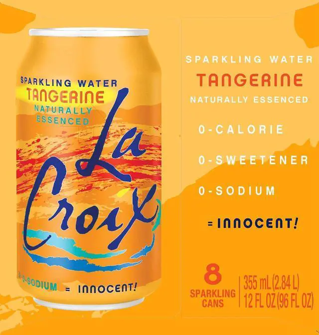 Alt view image 4 of 6 - La Croix Sparkling Water Tangerine 12 Fl Oz 8-Pack