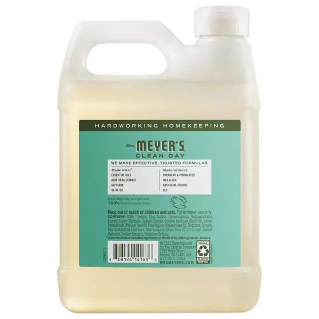 Alt view image 4 of 6 - MRS. MEYER'S CLEAN DAY Basil Liquid Hand Soap Refill, 33 fl oz