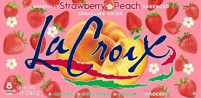 Alt view image 4 of 6 - La Croix Strawberry Peach Sparkling Water 12 Fl Oz (Pack of 8)