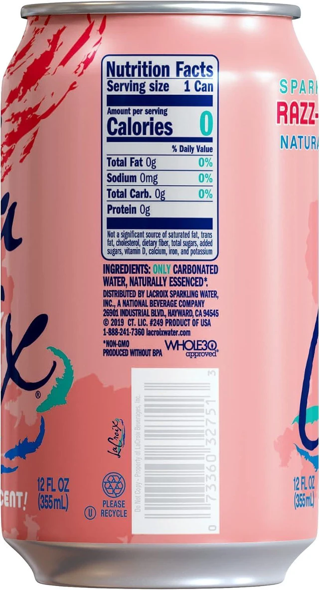 Alt view image 3 of 6 - La Croix Razz-Cranberry Sparkling Water, 12 Fl Oz, Pack of 8