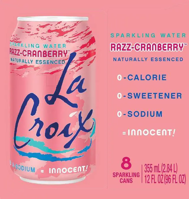 Alt view image 5 of 6 - La Croix Razz-Cranberry Sparkling Water, 12 Fl Oz, Pack of 8