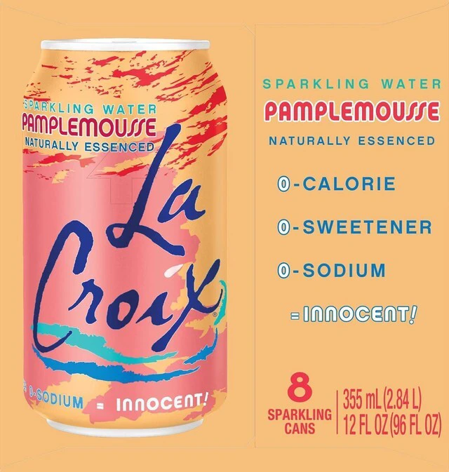 Alt view image 4 of 6 - La Croix Grapefruit Sparkling Water 96 Ounce Pack of 8