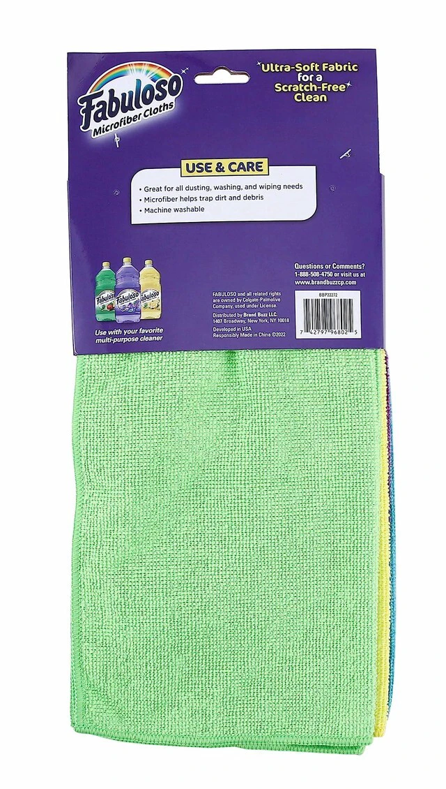 Alt view image 4 of 6 - Fabuloso Microfiber Cleaning Cloths 13x13 Purple 8 Count for Home & Car
