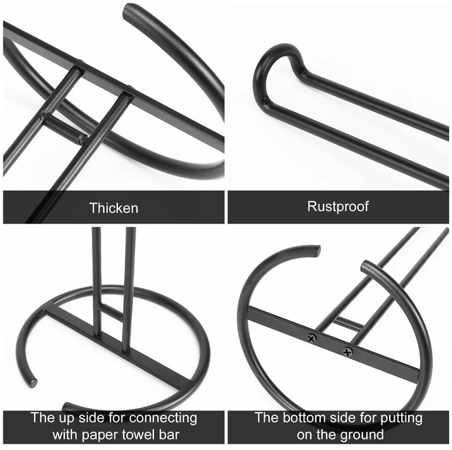 Alt view image 4 of 6 - NearMoon Paper Towel Holder - Sturdy All Metal Stand Dispenser, Standard or Jumbo Size, for Kitchen Countertop, Farmhouse, Living Room, 1 Pack, Matte Black