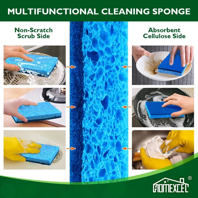Alt view image 5 of 7 - HOMEXCEL Extra Large Non-Scratch Kitchen Sponges 6PK