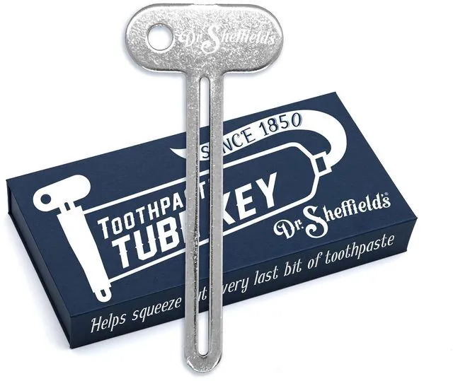 Main image of Dr. Sheffield's Stainless Steel Toothpaste Tube Squeezer Key & Roller