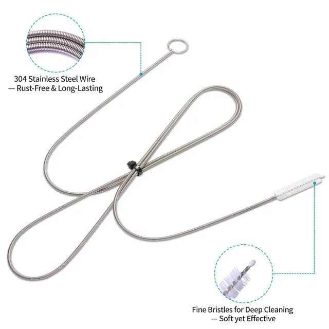 Alt view image 4 of 7 - 2 Packs 64 Inches Flexible Drain Cleaner Brush, Extra Long Sunroof Drain Cleaning Tool, Premium Tube Cleaner for Dishwasher Drain Hose, Bathroom