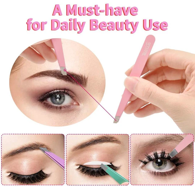 Alt view image 3 of 6 - TsMADDTs 6-Piece Eyebrow Tweezers Kit with Case for Women Facial Hair