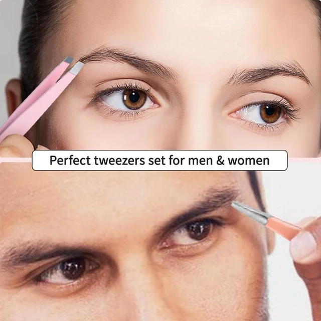 Alt view image 6 of 6 - TsMADDTs 6-Piece Eyebrow Tweezers Kit with Case for Women Facial Hair