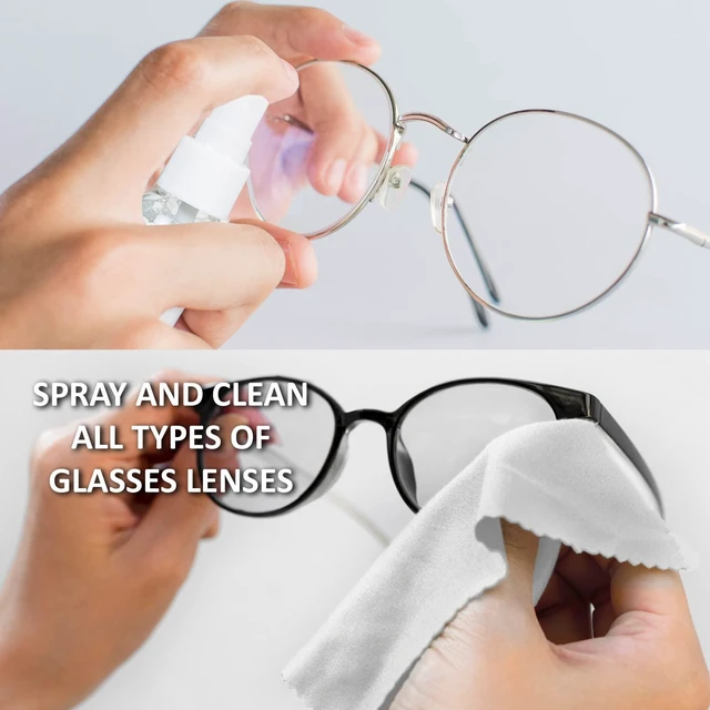 Alt view image 2 of 4 - Eyeglass Lens Cleaner Spray - 2 Bottles, 4 Microfiber Cloths, Ammonia-Free, Streak-Free for Eyewear & Electronics