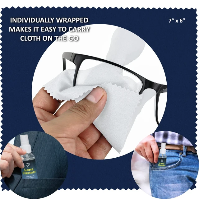 Alt view image 4 of 4 - Eyeglass Lens Cleaner Spray - 2 Bottles, 4 Microfiber Cloths, Ammonia-Free, Streak-Free for Eyewear & Electronics