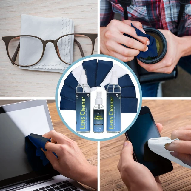 Alt view image 3 of 4 - Eyeglass Lens Cleaner Spray - 2 Bottles, 4 Microfiber Cloths, Ammonia-Free, Streak-Free for Eyewear & Electronics