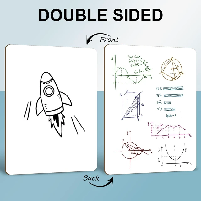 Alt view image 4 of 6 - 6-Pack Small Dry Erase Whiteboards 9"x12" with Erasers and Color Pens for Classroom