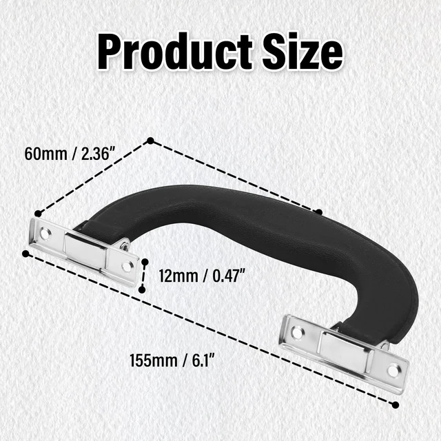 Alt view image 4 of 7 - BokWin Black Plastic Luggage Handle 6.1Inch/155mm 3Pcs