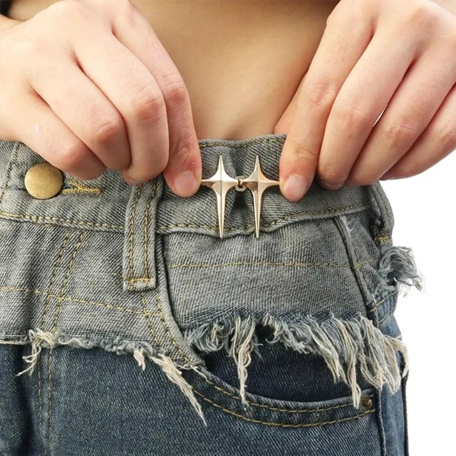 Alt view image 4 of 7 - 8 Sets Adjustable Star Button Pant Waist Tightener, No Sew No Tools Detachable Decorative Waist Buckles, Jean Buttons Pins for Loose Jeans, Pants, Skirts, Sleeves