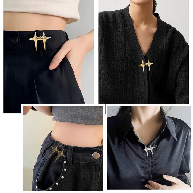 Alt view image 3 of 7 - 8 Sets Adjustable Star Button Pant Waist Tightener, No Sew No Tools Detachable Decorative Waist Buckles, Jean Buttons Pins for Loose Jeans, Pants, Skirts, Sleeves