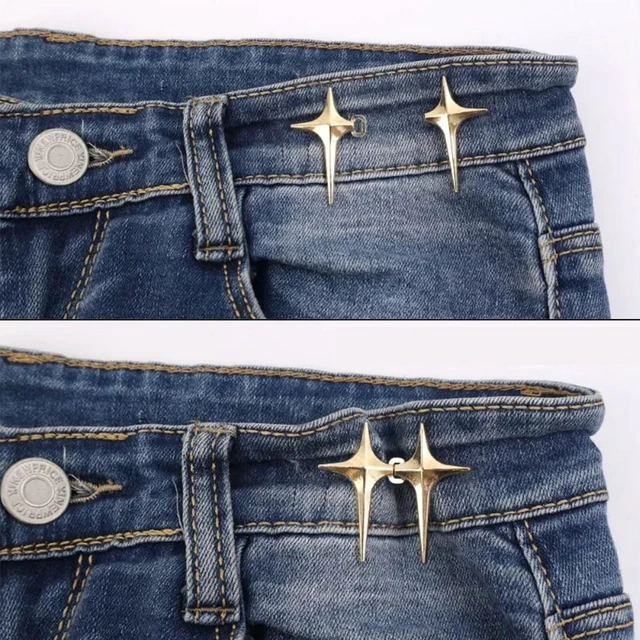 Alt view image 2 of 7 - 8 Sets Adjustable Star Button Pant Waist Tightener, No Sew No Tools Detachable Decorative Waist Buckles, Jean Buttons Pins for Loose Jeans, Pants, Skirts, Sleeves