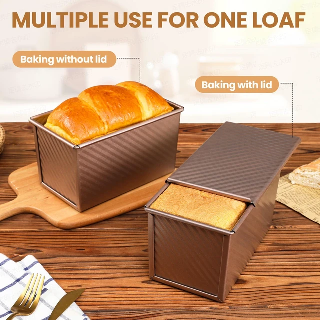 Alt view image 4 of 7 - Yupjlia Pullman Loaf Pan with Lid, 1LB, Nonstick, Even Baking, Easy Clean