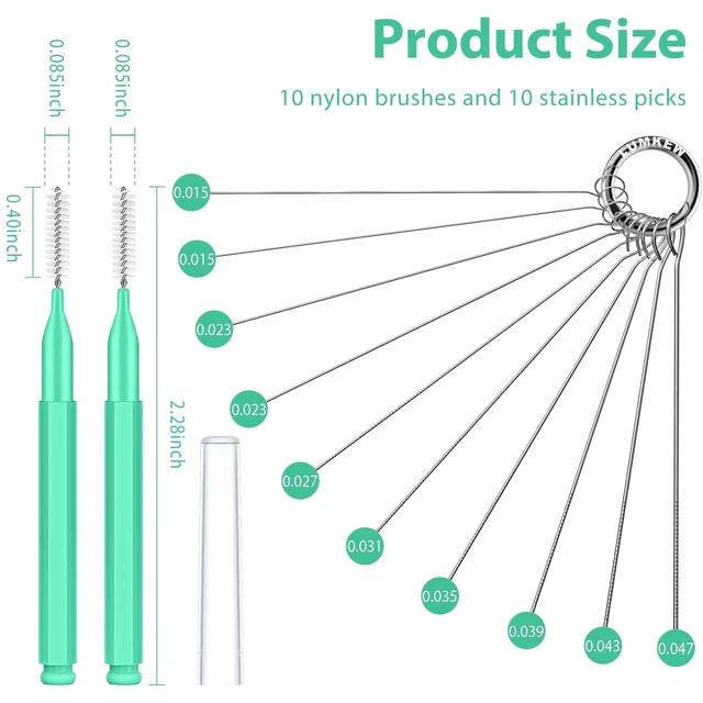 Alt view image 5 of 7 - Lumkew Small Hole Cleaning Brush for Shower Head, 20-Pack, Green