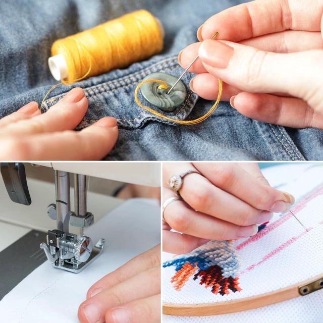 Alt view image 5 of 7 - 12-Color Polyester Sewing Thread Kit with Needle and Threader for Hand & Machine, DIY Home