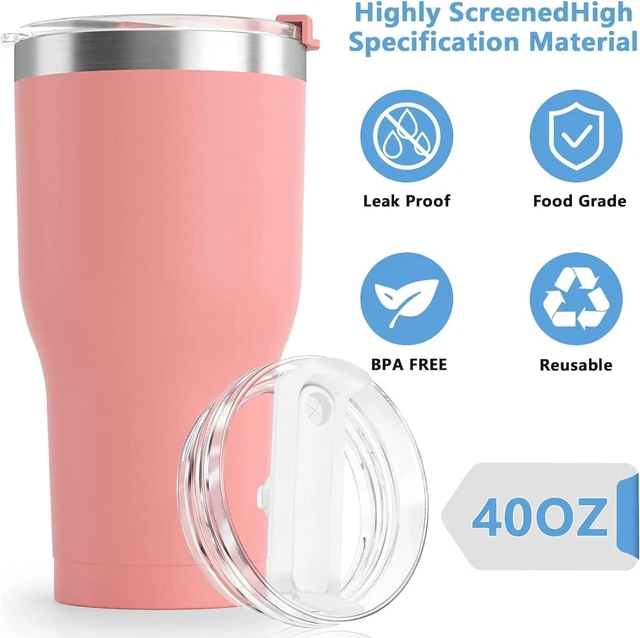 Alt view image 2 of 6 - 1 Piece Replacement 40oz Tumbler Lid for Stanley Cup, Dustproof, Spill-Proof, Splash-Resistant, Fits Stanley Tumbler & More Coffee Mugs (Black)