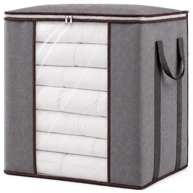 Main image of Grey 120L Blanket Storage Bags for Comforter, Clothes, Bedding, Sheet