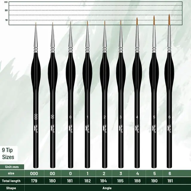 Alt view image 3 of 5 - Mr. Pen Miniature Paint Brushes, 9Pcs Detail Paint Brush Set