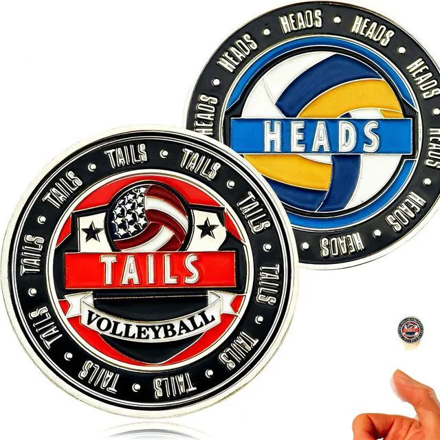 Main image of Volleyball Coin Tosser 1.57 Inch Heads and Tails Sports Coin for Referee Portable Training Competition Equipment