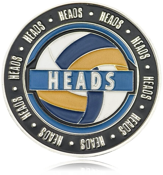 Alt view image 3 of 4 - Volleyball Coin Tosser 1.57 Inch Heads and Tails Sports Coin for Referee Portable Training Competition Equipment