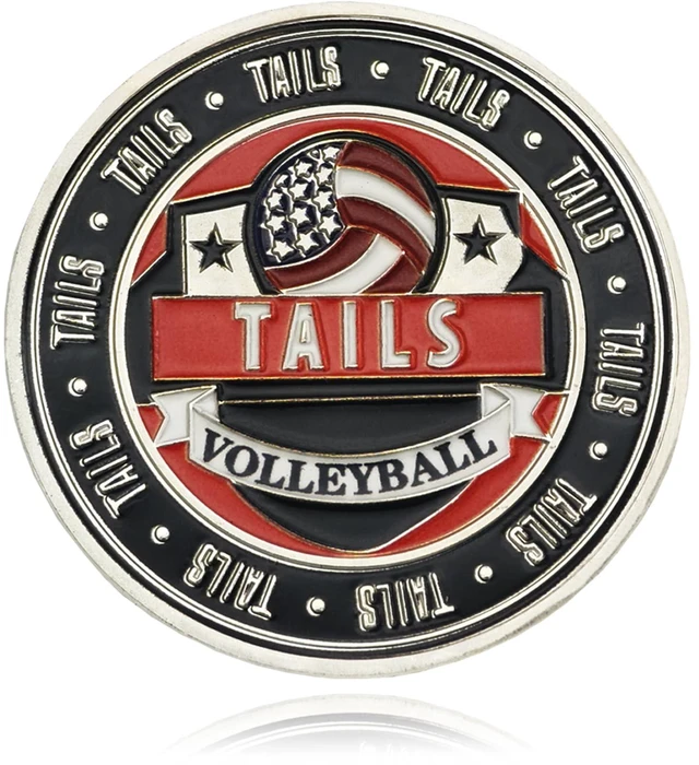 Alt view image 2 of 4 - Volleyball Coin Tosser 1.57 Inch Heads and Tails Sports Coin for Referee Portable Training Competition Equipment