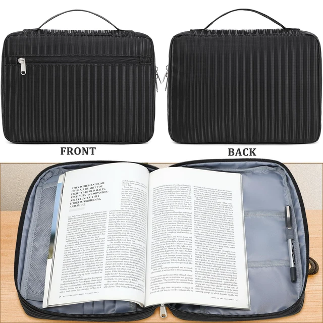 Alt view image 3 of 7 - JIANYA Bible Cover Case with Handle and Zippered Pocket, Black
